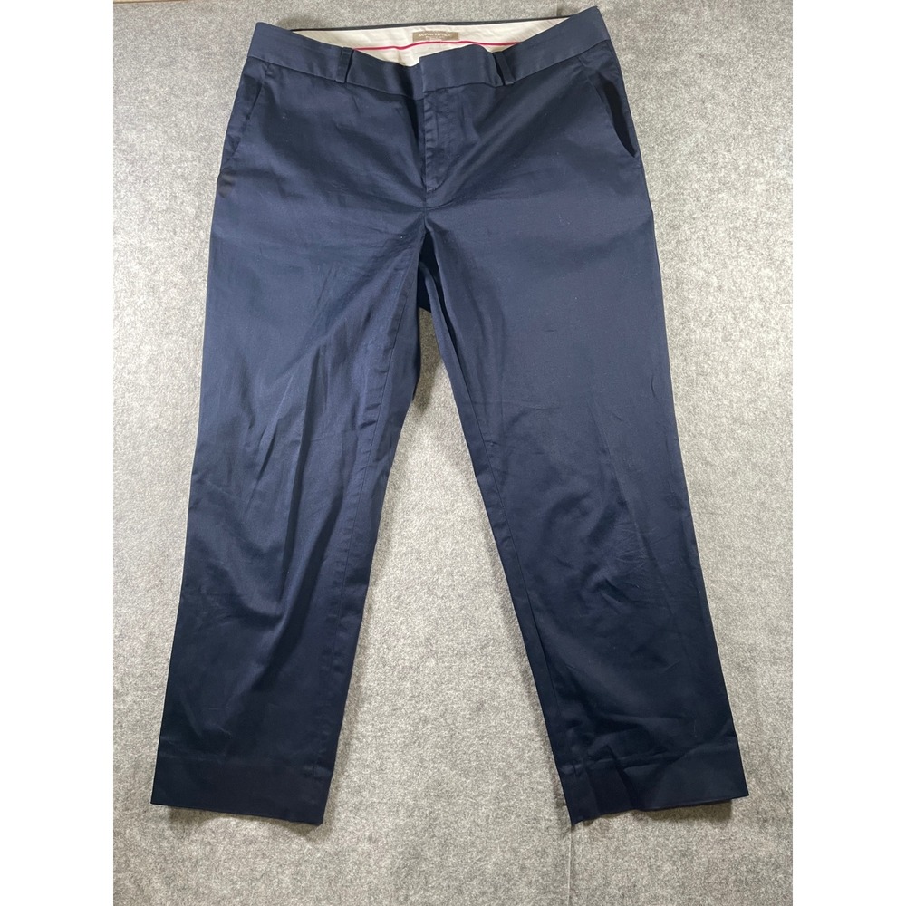 Banana Republic Hampton Pant Navy Blue Stretch Cotton Trousers Womens 12